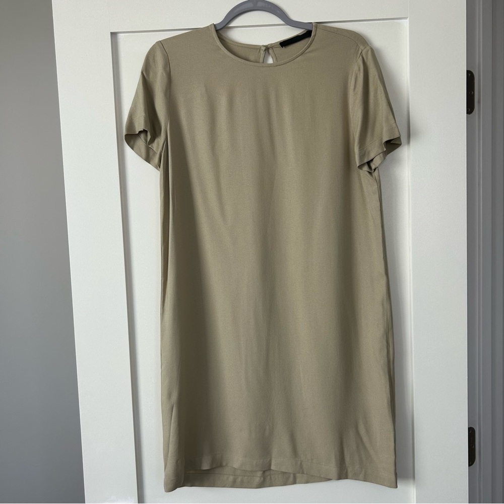 Jenni Kayne Palmer Crepe T-Shirt Dress Tan Size Small - Picture 2 of 9